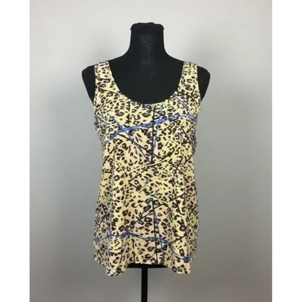 Lush Split Back Leopard Tank - Abstract Geometric Graphic - Size‎ [S]